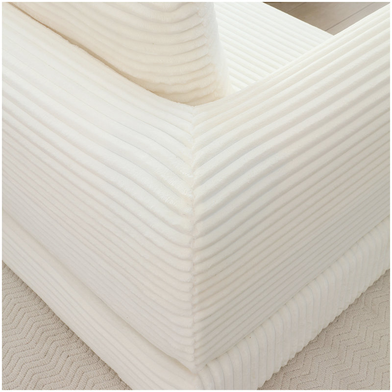 Canapé-lit pliant convertible 2-en-1, canapé-lit en velours côtelé moderne avec 2 * coussins, canapé-lit modulaire sans dossier avec lit escamotable Futon, canapé-lit modulaire pliable pour le salon beige