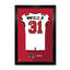 NFL-PA BUFFALO BILLS DJ MOORE 02, chandail bleu encadré 27" x 39".-136266153