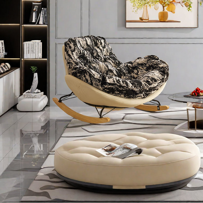 Chaise berçante ergonomique en bois massif