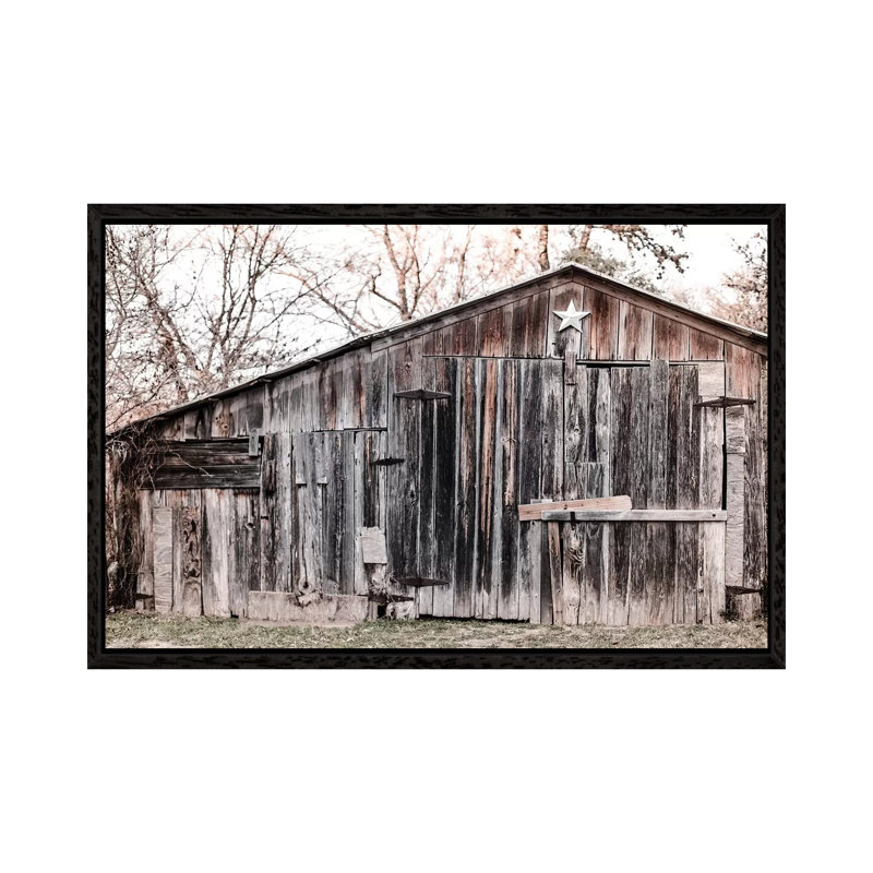Lone Star Barn by Ann Hudec - Print on Canvas, Black Framed, 45.72cm H x 66.04cm W x 3.81cm D