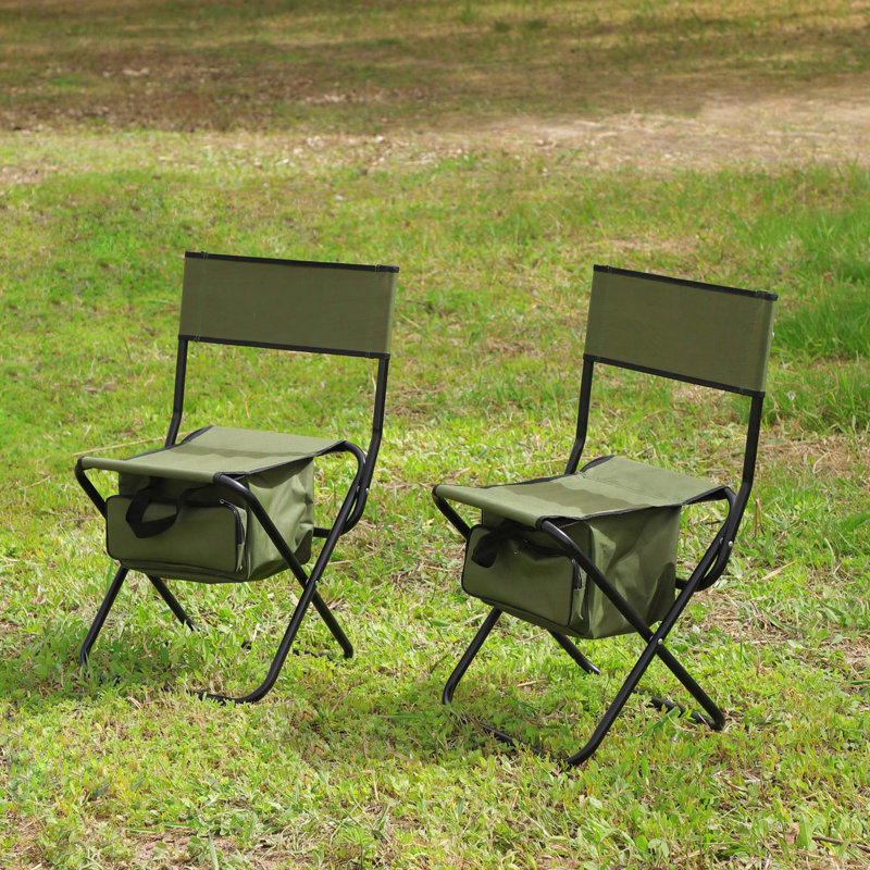 Folding Outdoor Chair Set with Storage Bag – Portable for Camping, Picnics & Fishing, Green, Green