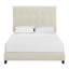 Lit tapissier contemporain beige avec base de lit et repose-pieds en mousse