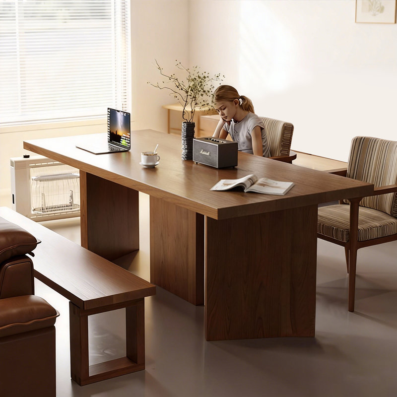 Bureau en bois massif Home Workbench, H 29,53 po x l 94,49 po x P 35,43 po