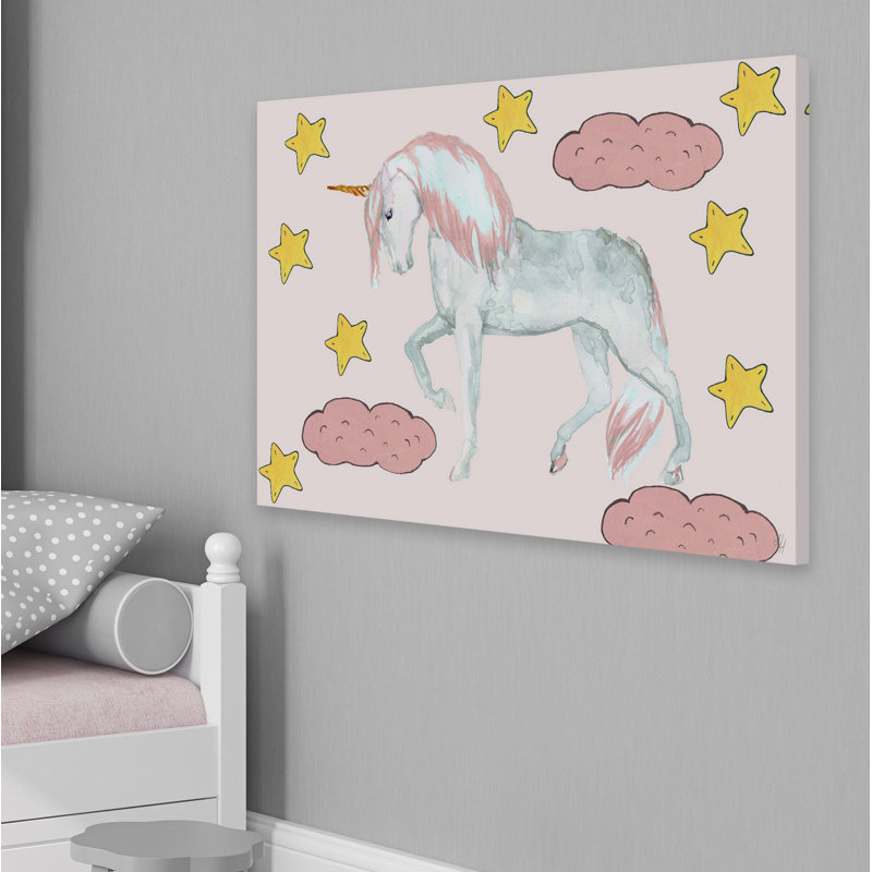Criswell Criswell Starry Night Unicorn - No Frame Print on Canvas, 25cm H x 38cm W