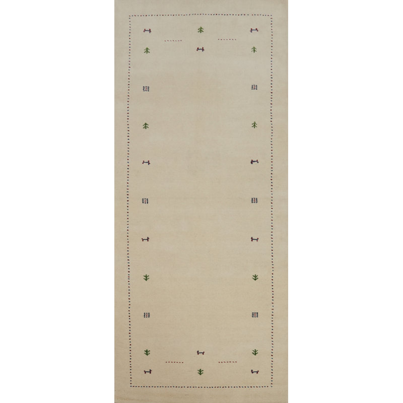Tapis de style tribal ivoire 4 x 12