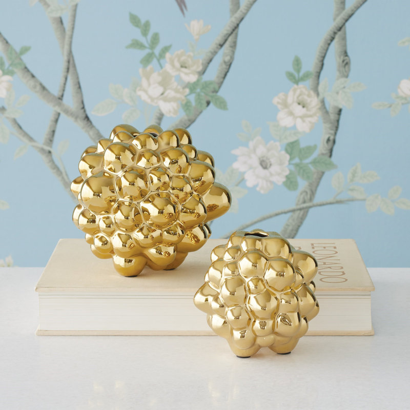 Bubble Vase, 5.25" H x 5.25" W x 5.25" D, Bright Gold