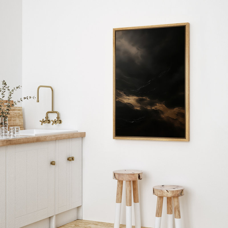 Reproduction d'art abstrait sur toile encadrée pour décoration intérieure moderne, Naturel, H 36 po x l 24 po