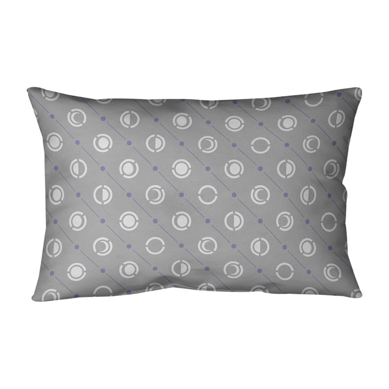 Coussin lombaire Moon phases, H 14 po x l 20 po, Polyester/bourre en polyester, Gris/mauve