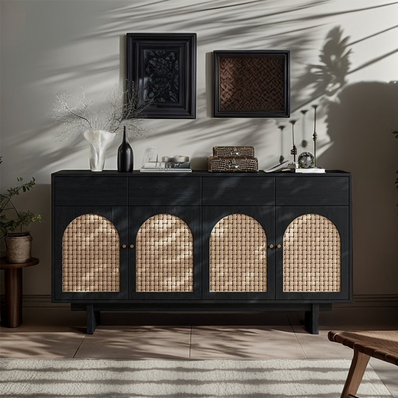 Modern simple multi-functional sideboard, Black