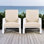 Ensemble de 2 fauteuils club Modern Adirondack - Structure en bois d'acacia avec coussin résistant aux intempéries