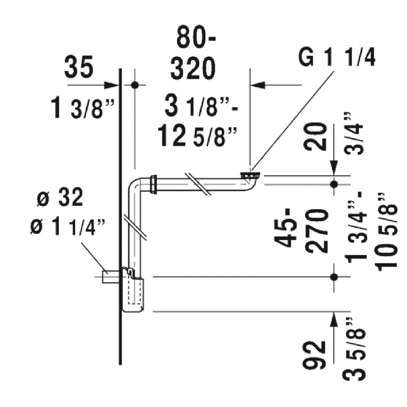 Space Saving Bottle P-Trap