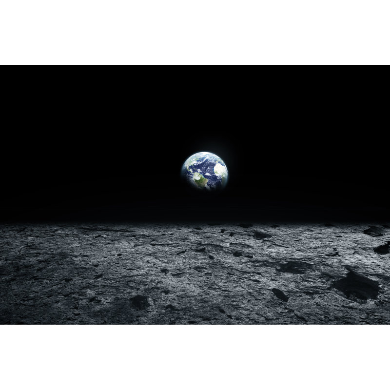 Moon And Earth - Wrapped Canvas Photograph, 20" H x 30" W  