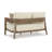 Baily Outdoor Loveseat, 2 Throw Pillows, Cream White, Brown, 59 Inch