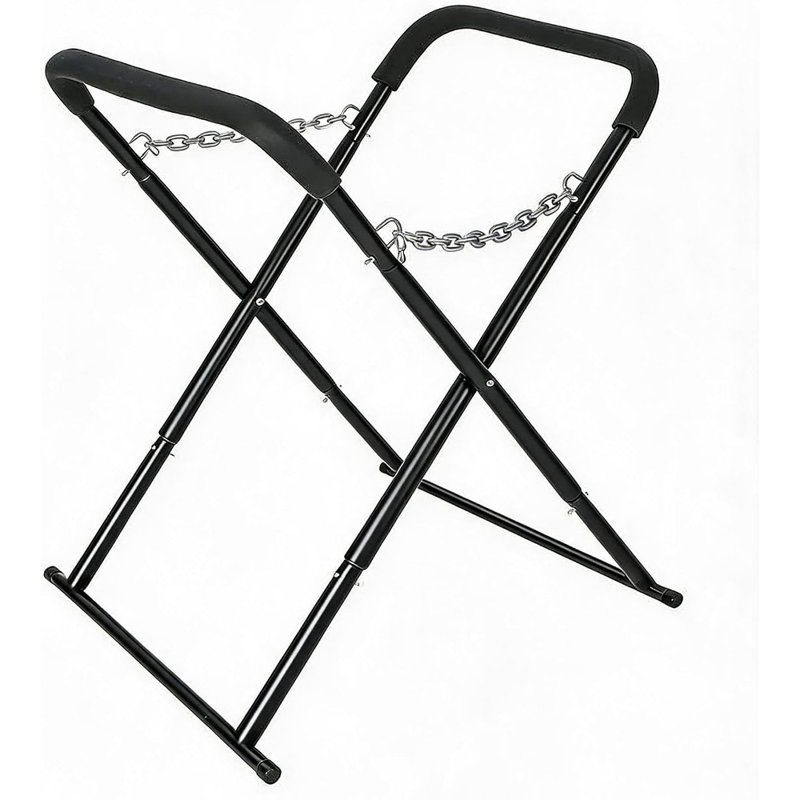 1 support de travail pliable et portable pour carrosserie automobile (36 x 31 x 41 pouces), établi automobile réglable avec chaîne et crochet, cadre en acier rembourré de mousse pour pare-chocs, portes et pare-brise