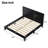  Full Size Wood Platform Bed with Headboard and Slat Support, Black-1020929676-1020929677