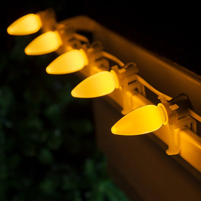 White Wire Shatterproof Smooth C9 OptiCore LED String Lights