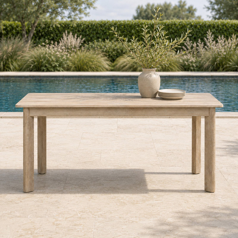 Beryna Acaica Wood 62.99" W Patio Dining Table