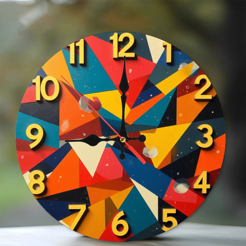 Colorful Geometric Wall Clock Design