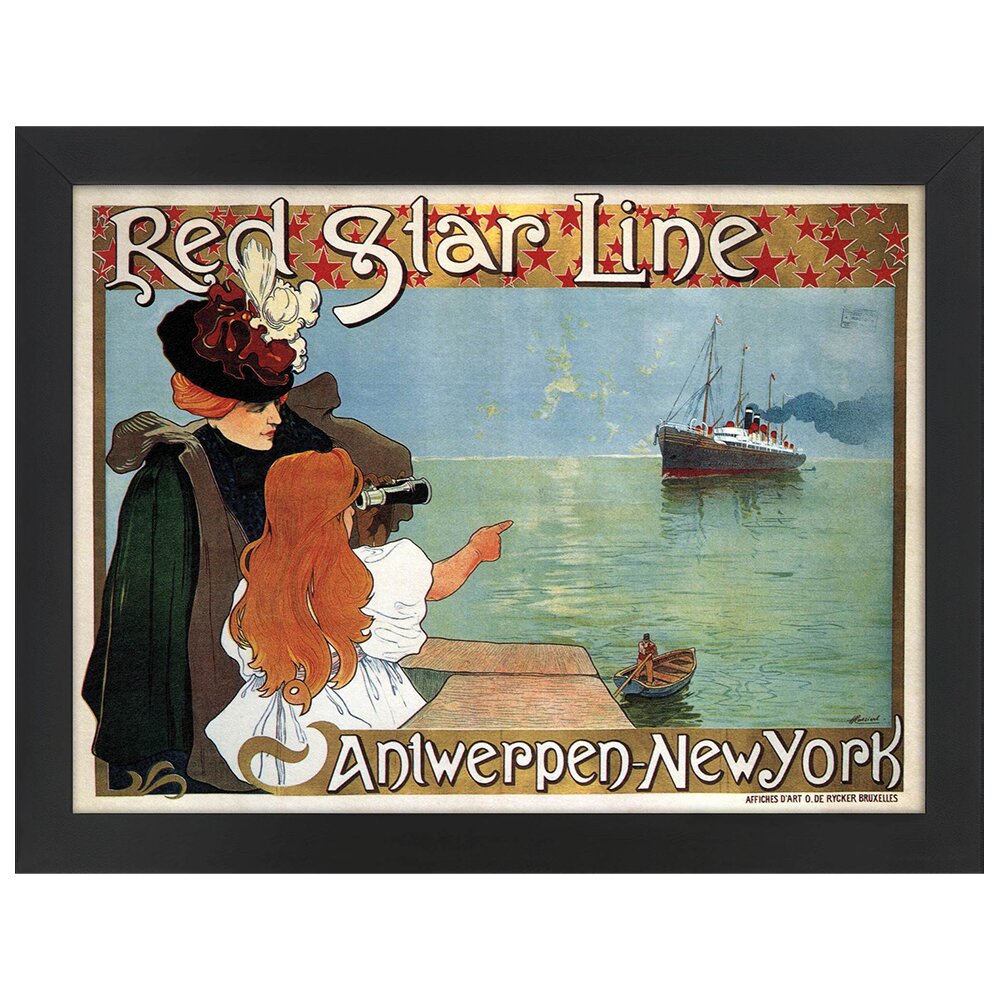 Leinwandbild Vintage Advertising Poster Red Star Line