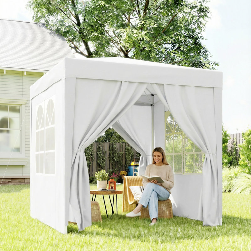 2m x 2m Steel Pop-Up Gazebo, White