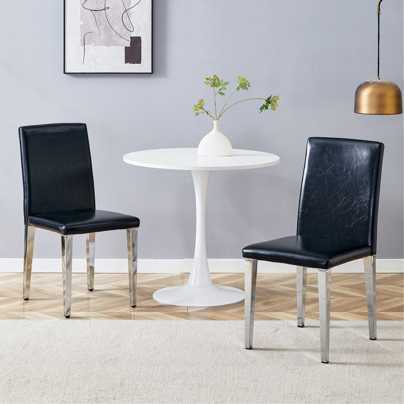 Deux chaises rembourrées, chaises de salle à manger avec pieds en métal
