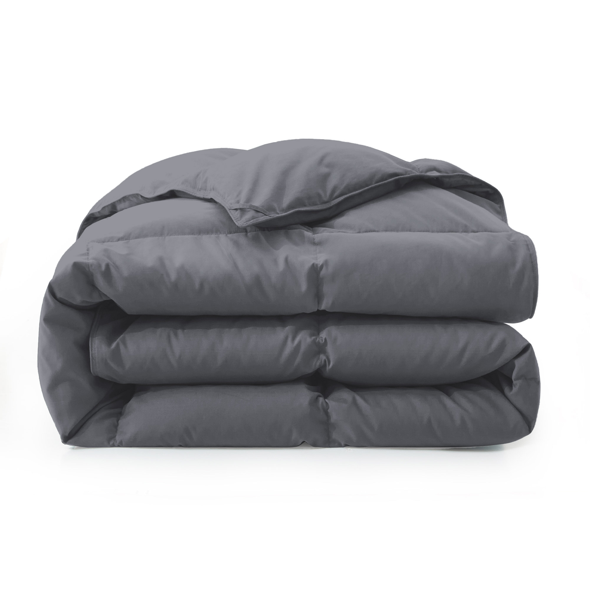 600 Fill Power All Season Down Comforter Duvet Insert, Queen, Dark Gray