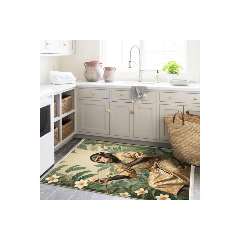 Tapis décoratif lavable à la machine, Tapis de couloir 3 pi 3 po x 6 pi 7 po