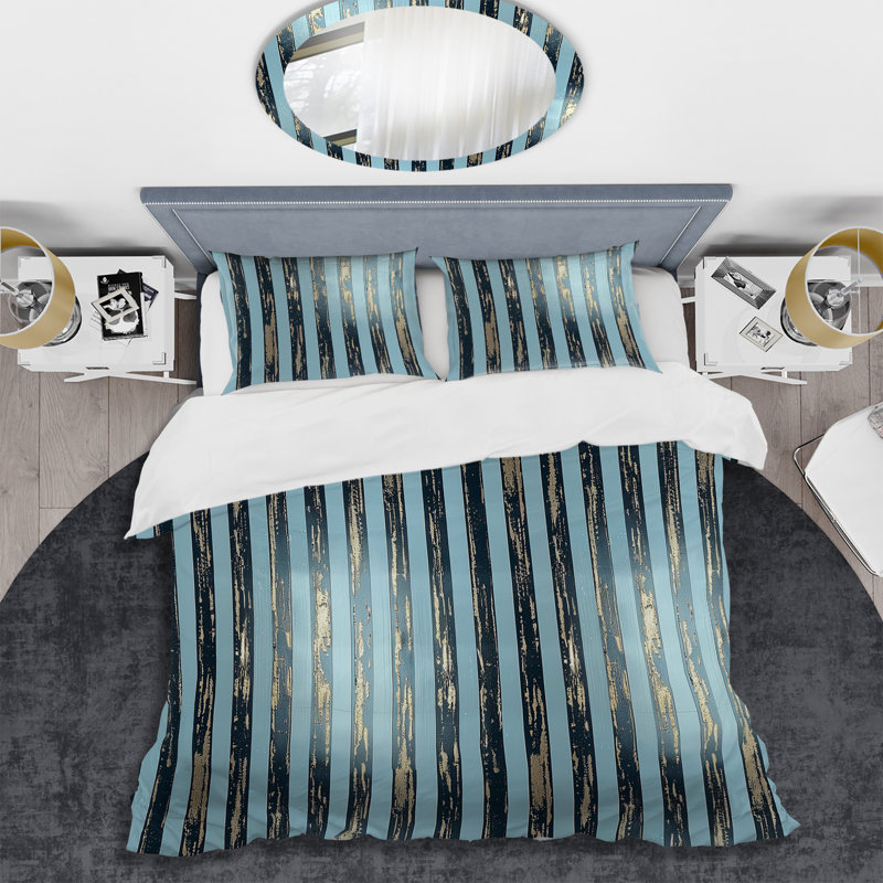 Ensemble de housse de couette Glamour Pinstripe II - Glam, Housse de couette simple + 2 taies décoratives st