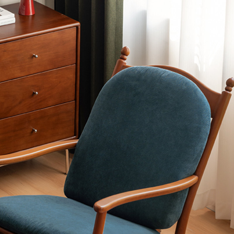 Chaise berçante relaxante en bois massif moderne, Bleu