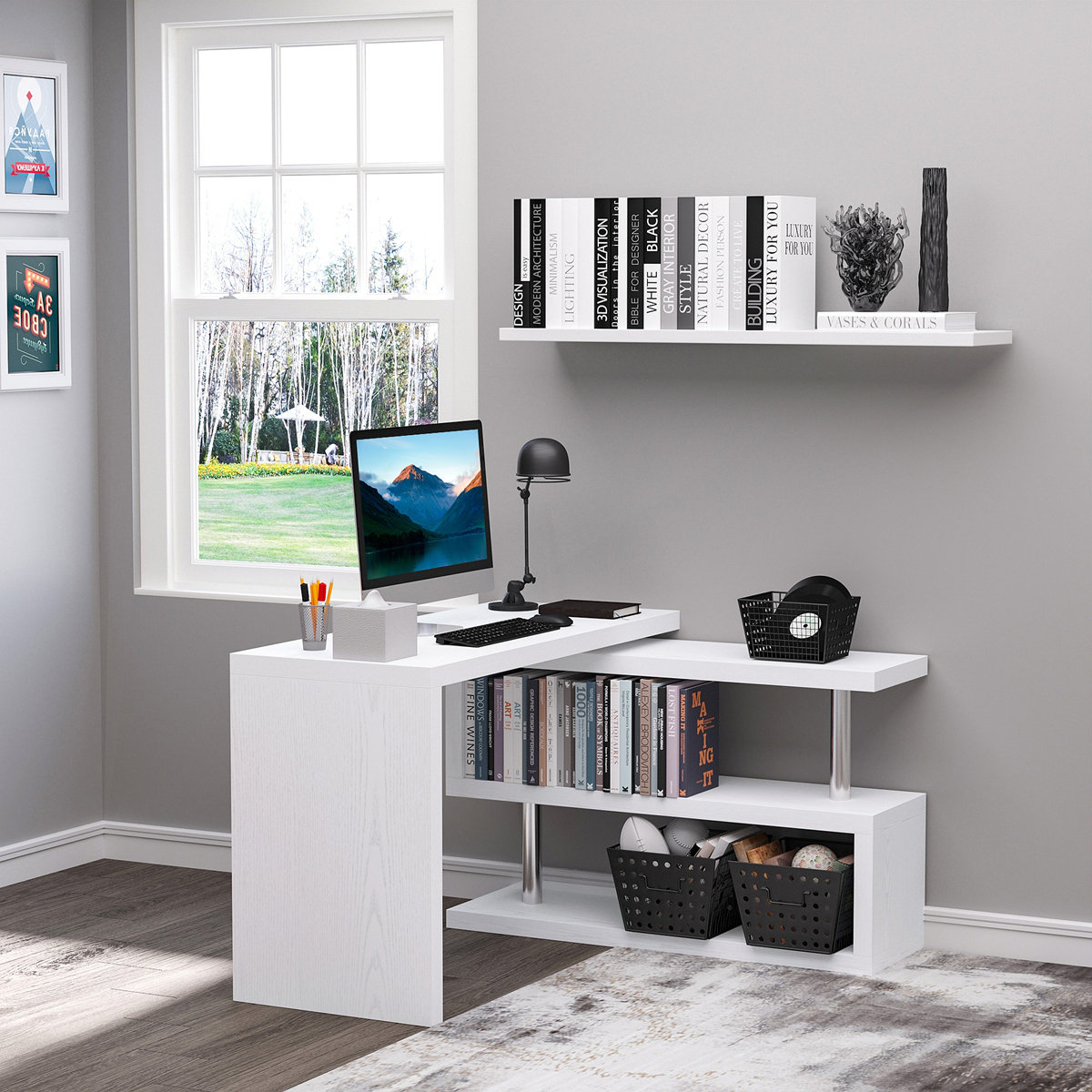 Latitude Run® Corner Computer Desk L Shaped Desk Home Office Wayfair