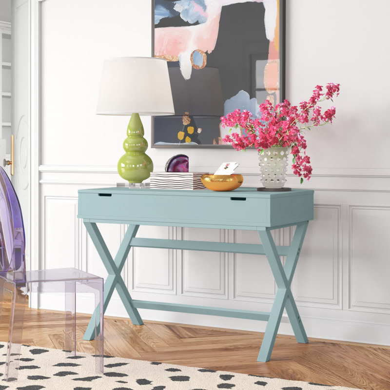 Bureau à hauteur ajustable Makan, Turquoise