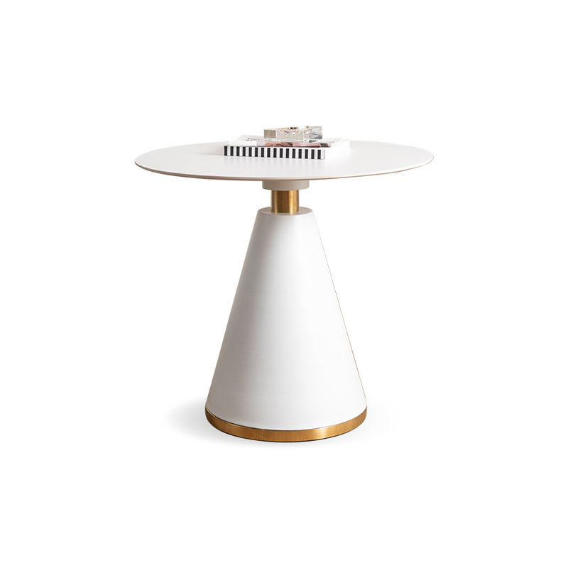 White Round Sintered Stone Dining table, White