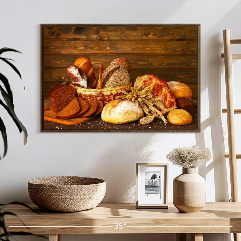 Bread Assortment, 25" X 17", Floating Frame Walnut