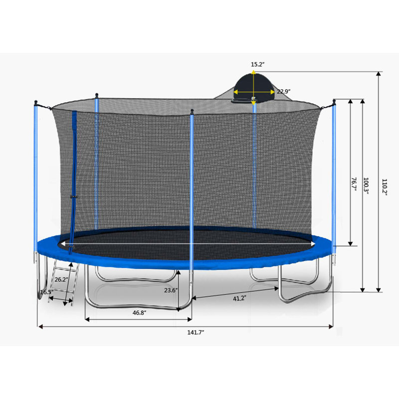 Beyong Round Backyard Trampoline with Safety Enclosure