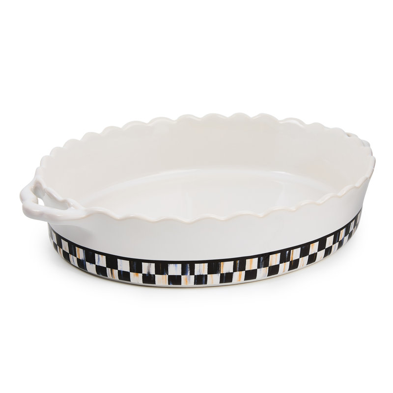 Courtly Check Everyday Oval Baker, White/Black