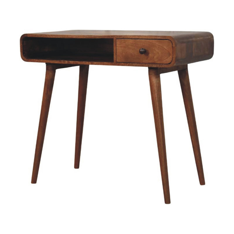 Bureau d'écriture courbé en bois massif