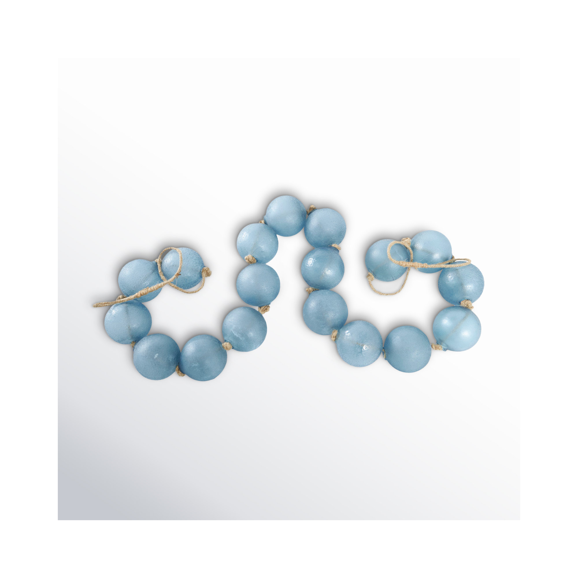 Pearl Glass Garland, Blue, 91" L