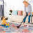 Area Rug 5X8, Washable Rug, Low-Pile, Non-Slip, Non-Shedding, Foldable, Kid & Pet Friendly - Area Rugs For Living Room, Bedroom, Kitchen, Dining Room Rug - Perfect Gifts, (Cream, 5' X 8')