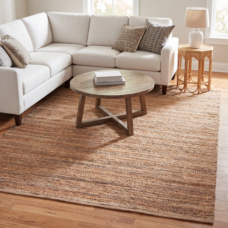 Caroline Handmade Area Rug in Tan, Rectangle 3'6" x 5'6"