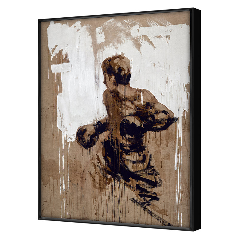 Printemps 2021 contre les cordes, reproduction d'art sur toile par PC Ngo, Cadre simple noir, H 34 po x l 26 po