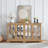 LED Curio Display Cabinet Antique Display Cabinet With Glass Doors Adjustable Shelves For Collectibles Four Door Design Vintage Showcase For Home Or Office Antique Display Case-119328612