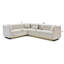 Canapé modulaire contemporain en velours 6 places - beige, capitonnage vertical pour le salon, 4 coussins, siège moderne recouvert de beige, Channel Home, canapé d'angle-1264634904