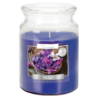Scented Jar Candle with Glass Holder