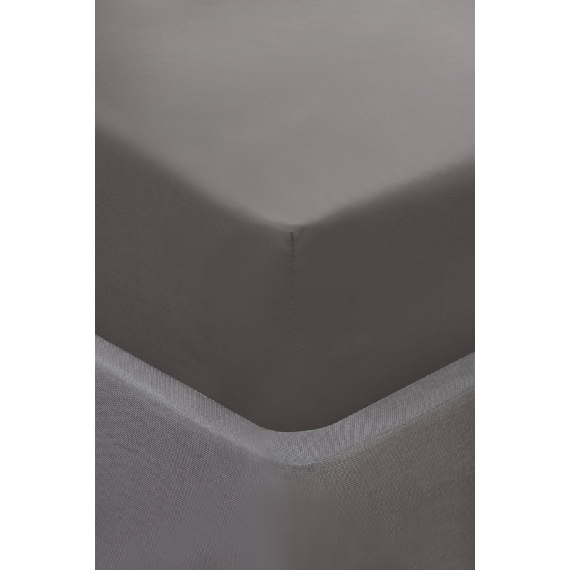 Armistead Machine Woven Fitted Sheet, European Kingsize (160 x 200cm) , Grey