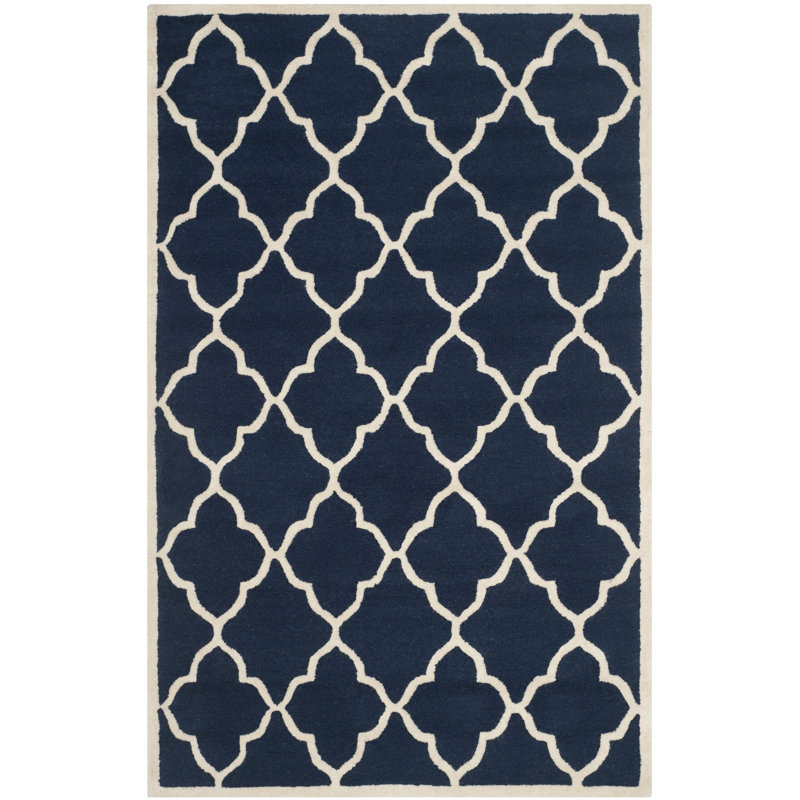 Ezio Geometric Wool Hand Woven Area Rug, Rectangle 122 x 183 cm