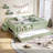 Full Bed with Trundle, Built-in Bookshelves & Small Staircase – Kids Twin Bed with Safety Rails, Beige-2109070926-2109070899