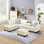 Canapé modulaire en similicuir 97 po avec repose-pieds Aamanah