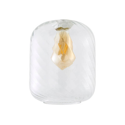 Hibbitts 22.5 cm H Oval Glass Pendant Shade ( Slip-On ) in Clear