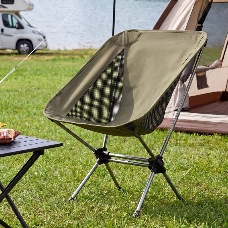 Chaise de camping pliante ultralégère avec capacité de 280 lb, Vert olive