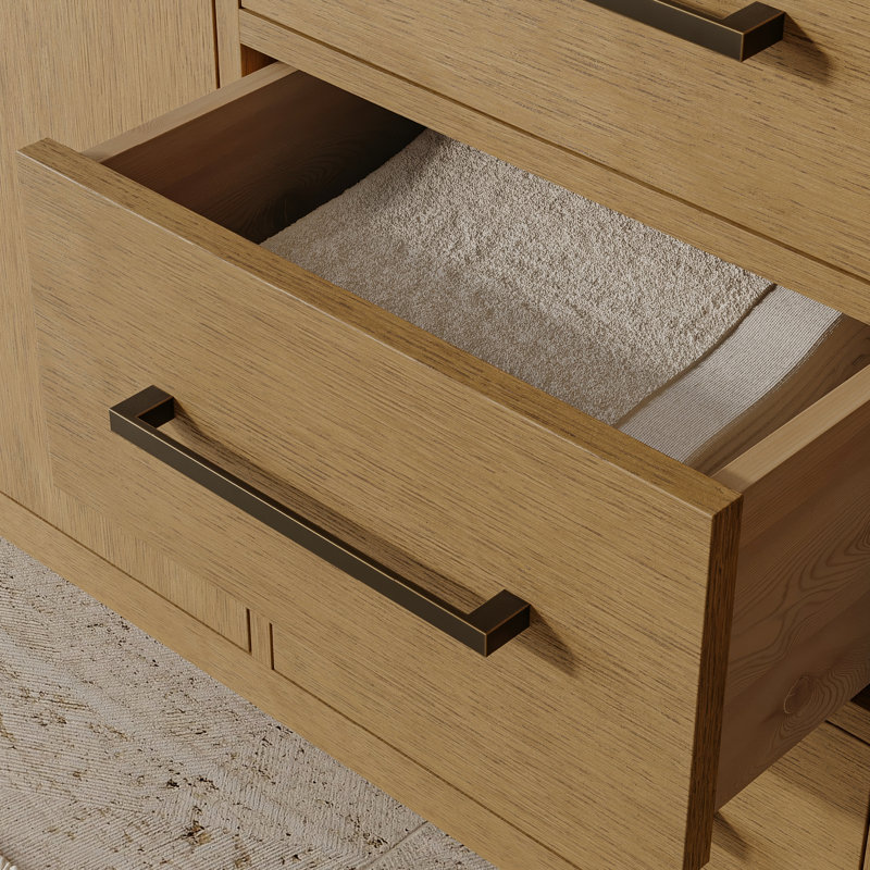 Alsup 42'' W Single Vanity, Wire Brushed Oak